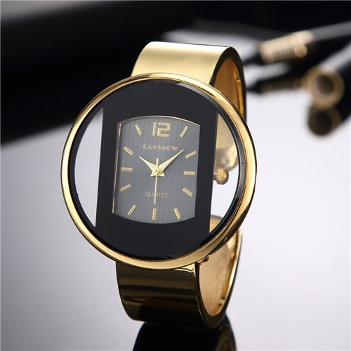 Montres-Bracelets à Quartz pour Femmes, Or et Argent, A sortie avec Robes de Dames, Nouvelle Mode 2023 Marque de Luxe