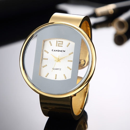 Montres-Bracelets à Quartz pour Femmes, Or et Argent, A sortie avec Robes de Dames, Nouvelle Mode 2023 Marque de Luxe