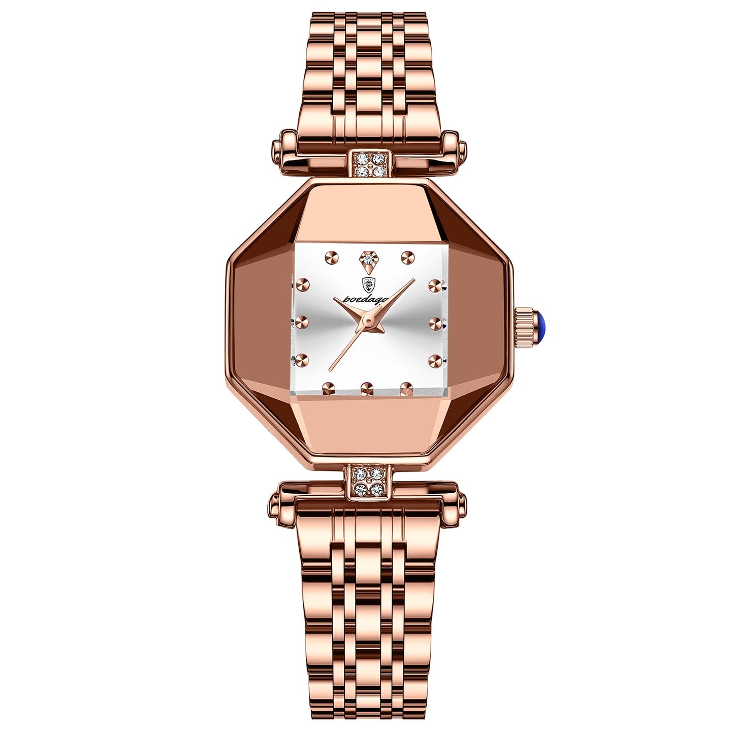 Montre de Luxe à Quartz pour Femme - Accessoire de Mode Haut de Gamme, Décontracté, Diamant, Acier Inoxydable, Étanche