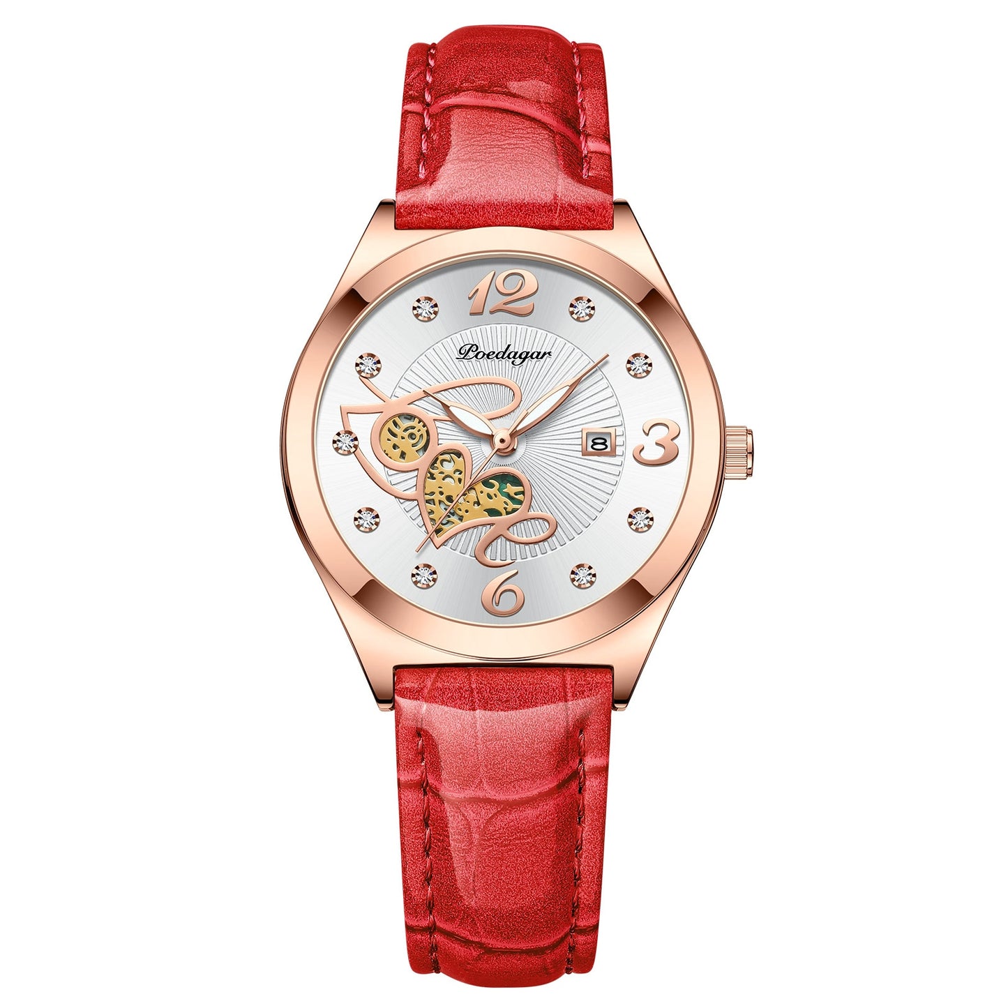 Montre à Quartz de Luxe pour Femme - Élégante, Décontractée, Étanche, Affichage de la Date, Bracelet en Cuir - Un cadeau parfait