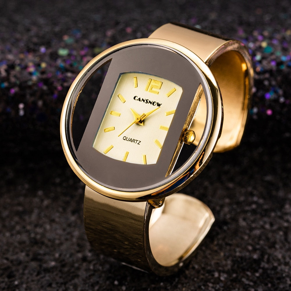 Montres-Bracelets à Quartz pour Femmes, Or et Argent, A sortie avec Robes de Dames, Nouvelle Mode 2023 Marque de Luxe