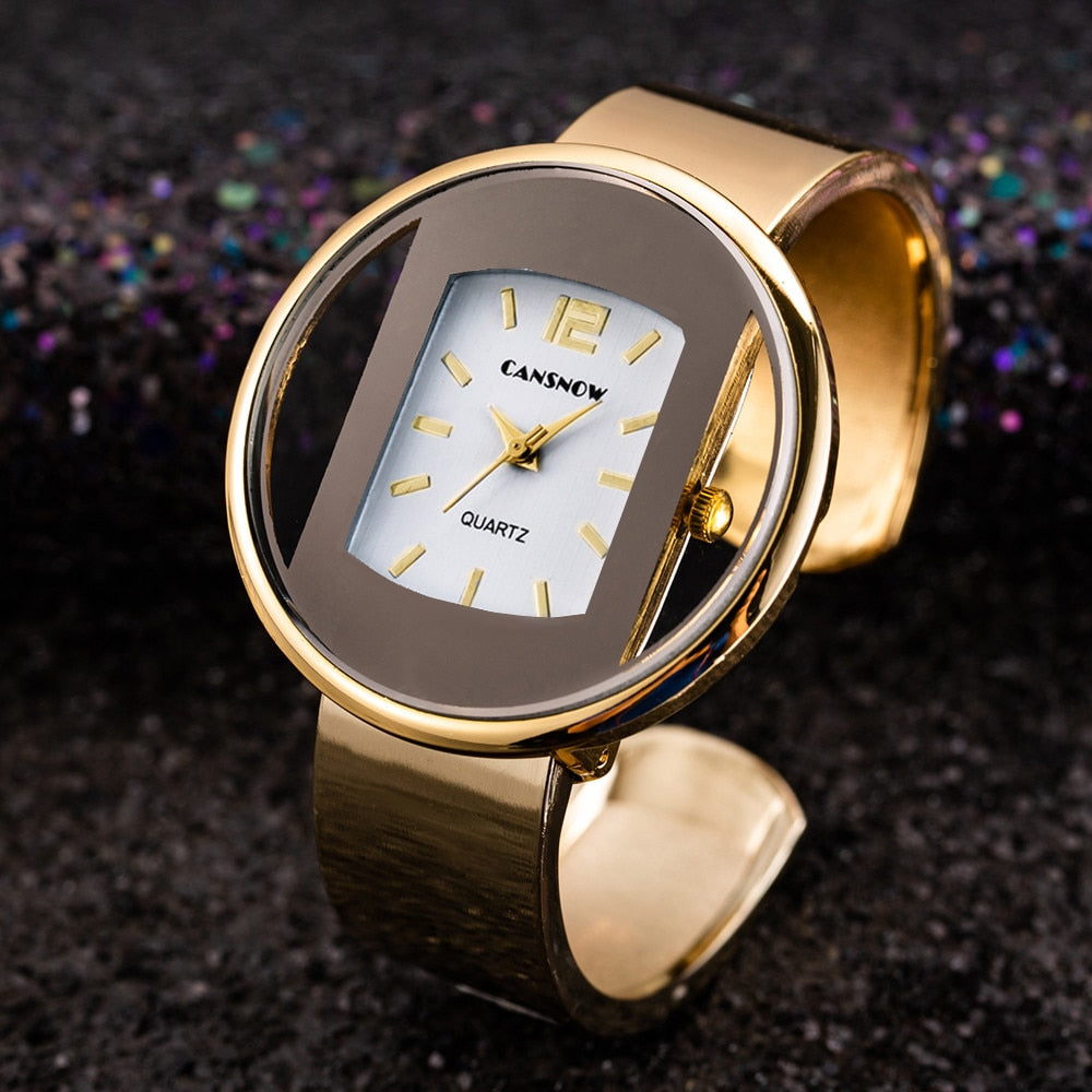 Montres-Bracelets à Quartz pour Femmes, Or et Argent, A sortie avec Robes de Dames, Nouvelle Mode 2023 Marque de Luxe
