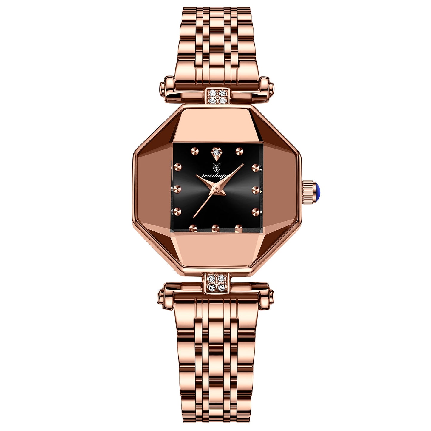Montre de Luxe à Quartz pour Femme - Accessoire de Mode Haut de Gamme, Décontracté, Diamant, Acier Inoxydable, Étanche