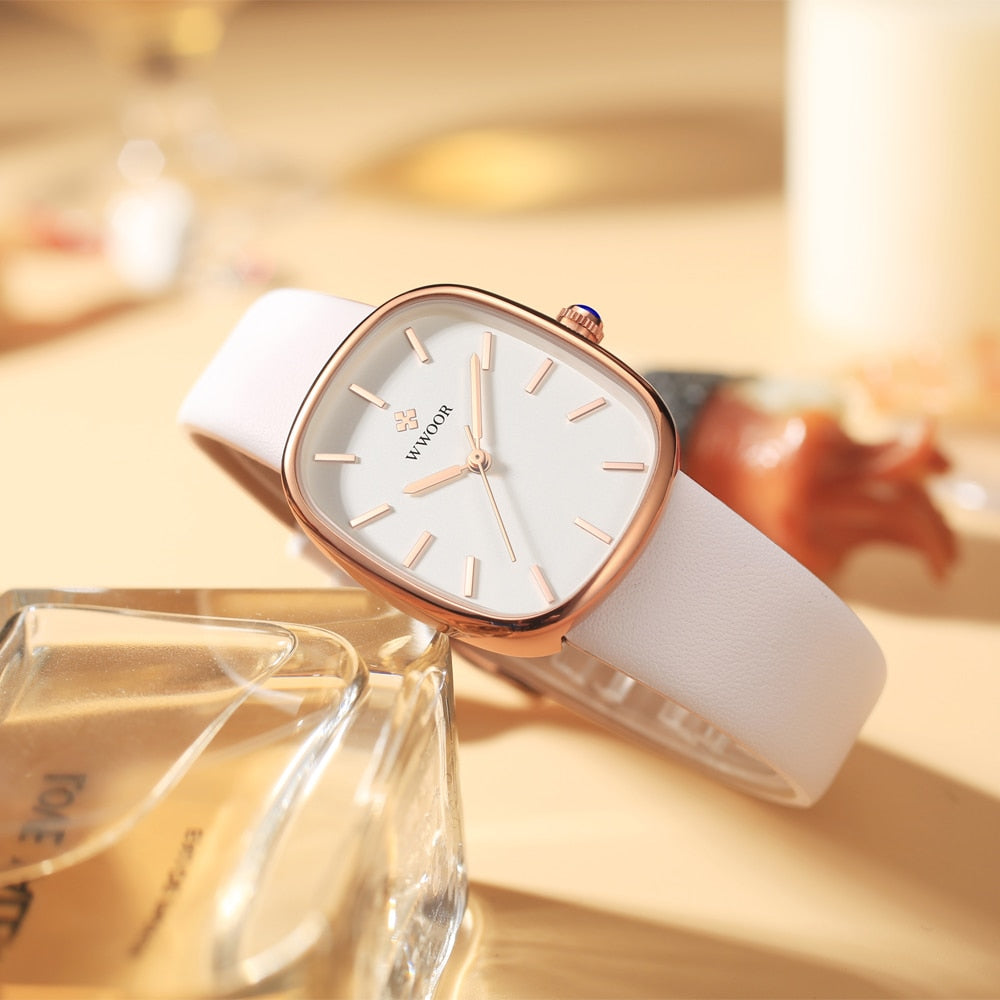 Montre-bracelet étanche en cuir pour femme, montre-bracelet à quartz pour femme, marque supérieure, mode de luxe, 2023