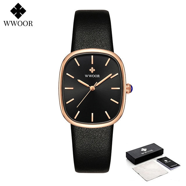Montre-bracelet étanche en cuir pour femme, montre-bracelet à quartz pour femme, marque supérieure, mode de luxe, 2023