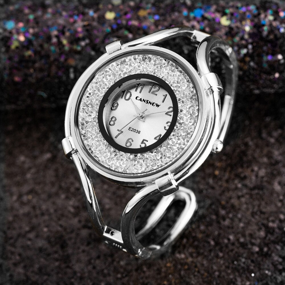 Montres-Bracelets à Quartz pour Femmes, Or et Argent, A sortie avec Robes de Dames, Nouvelle Mode 2023 Marque de Luxe