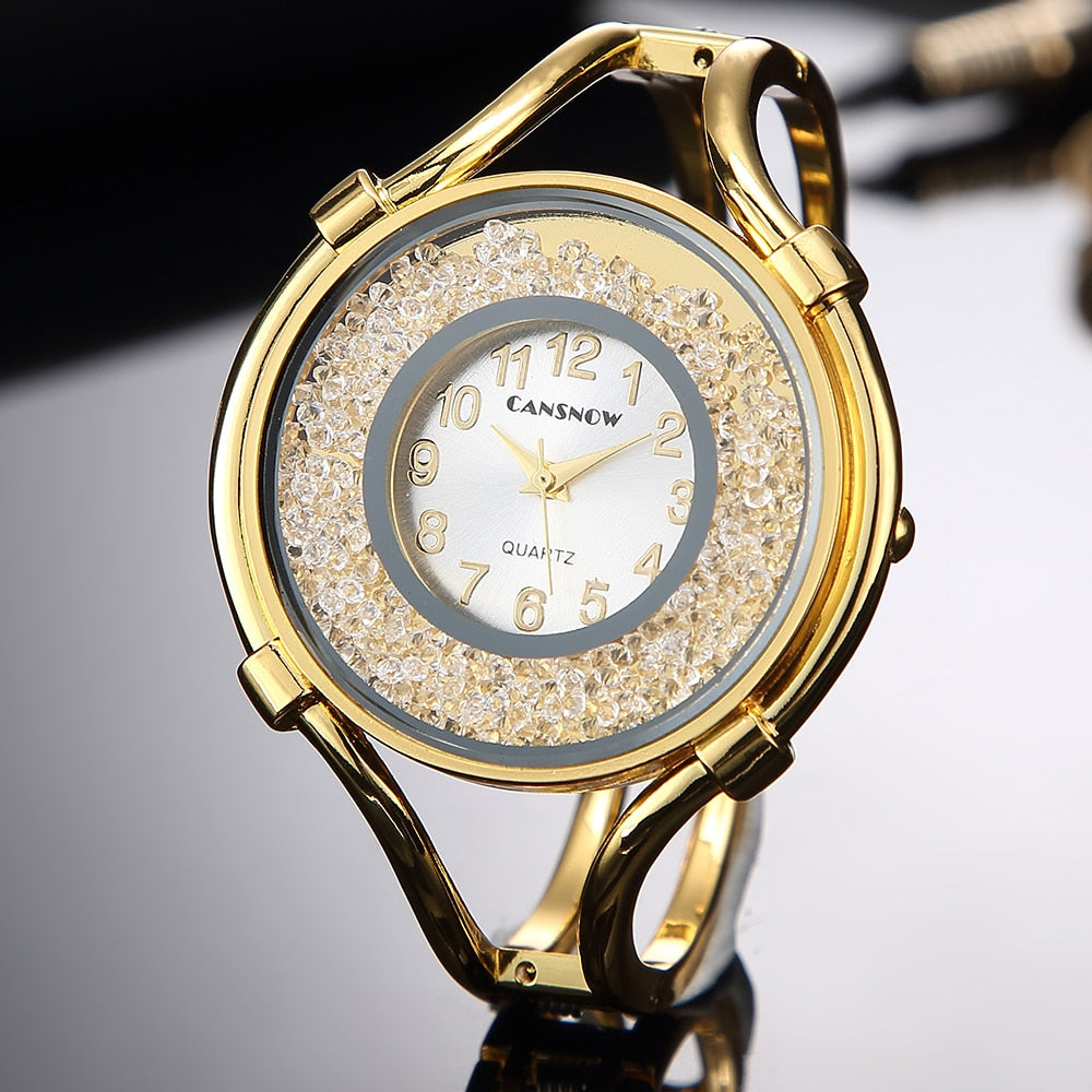 Montres-Bracelets à Quartz pour Femmes, Or et Argent, A sortie avec Robes de Dames, Nouvelle Mode 2023 Marque de Luxe