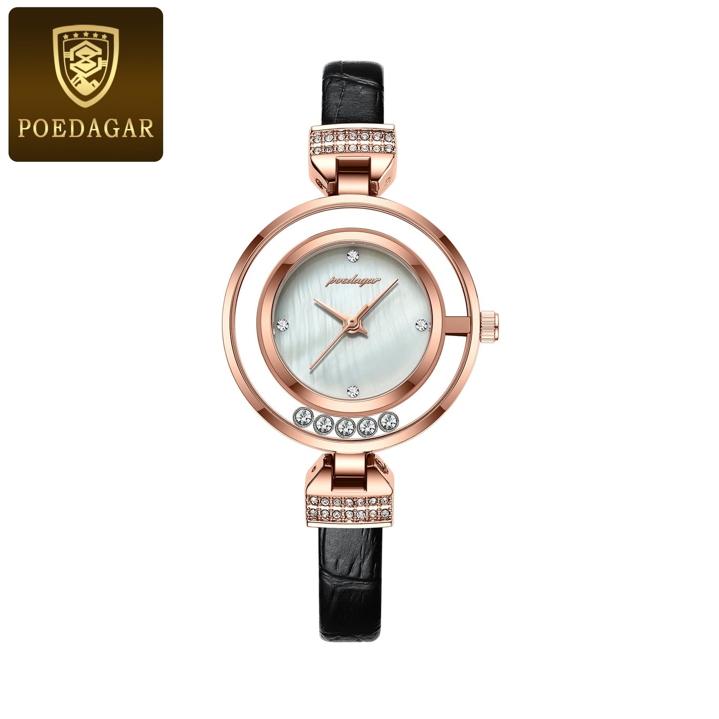 Montre de Luxe en Cuir et Diamants pour Femme, Verte, Étanche, de Haute Qualité, Design modern