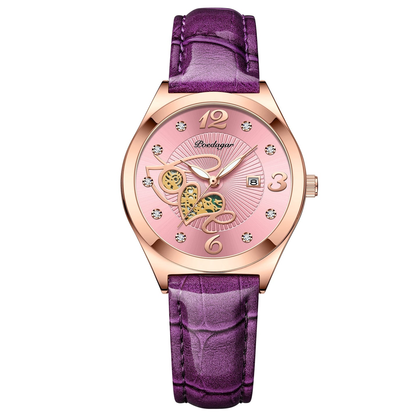 Montre à Quartz de Luxe pour Femme - Élégante, Décontractée, Étanche, Affichage de la Date, Bracelet en Cuir - Un cadeau parfait