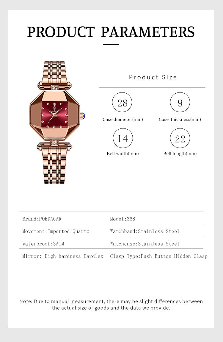 Montre de Luxe à Quartz pour Femme - Accessoire de Mode Haut de Gamme, Décontracté, Diamant, Acier Inoxydable, Étanche