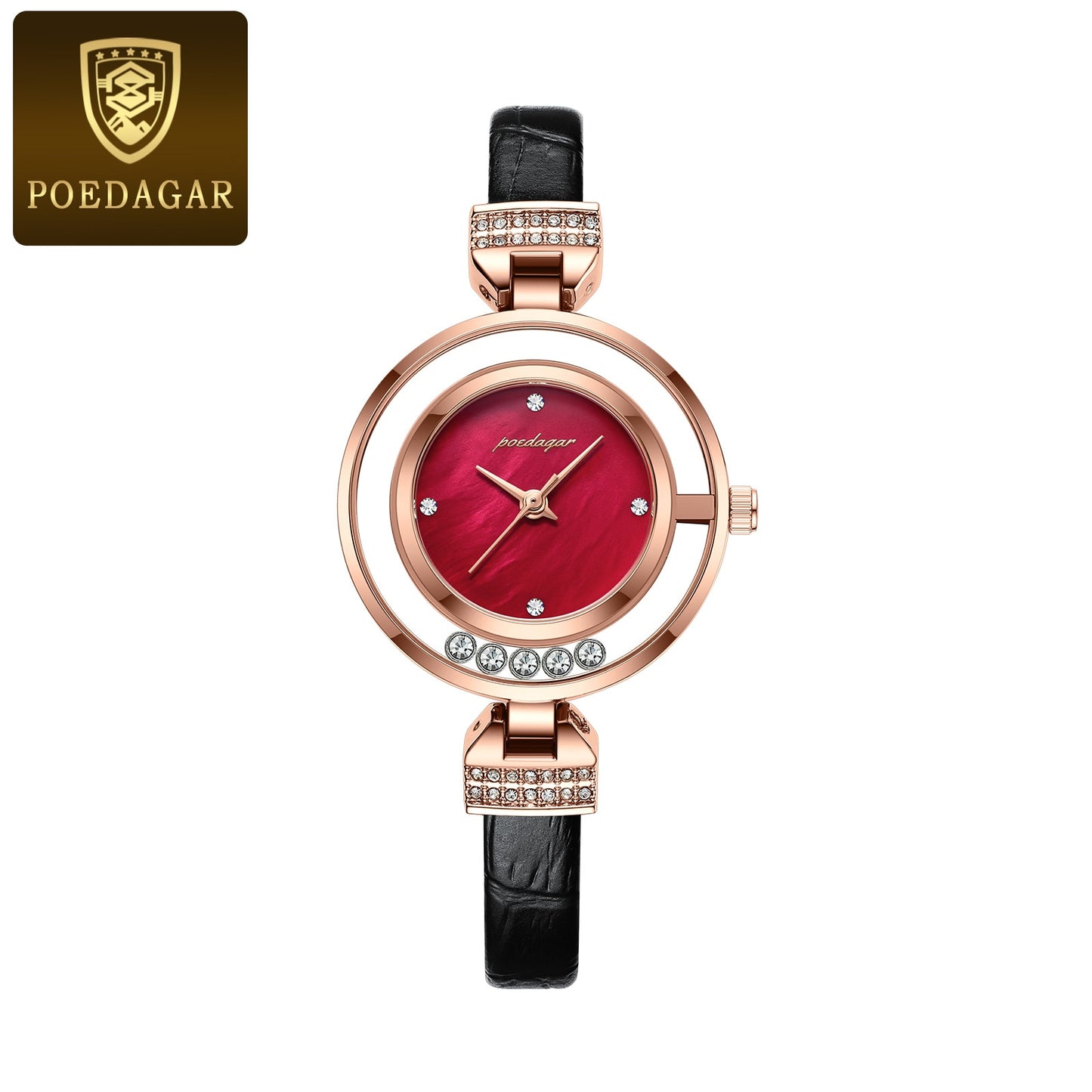 Montre de Luxe en Cuir et Diamants pour Femme, Verte, Étanche, de Haute Qualité, Design modern