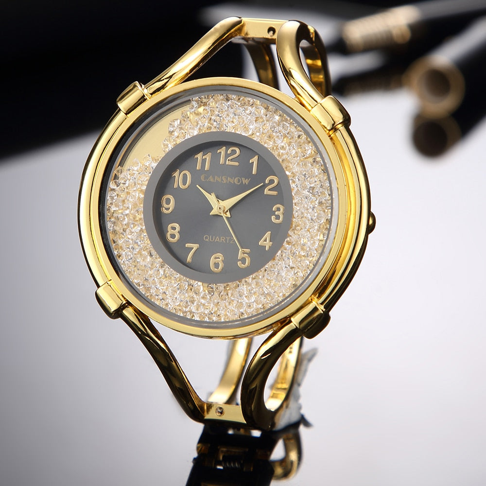 Montres-Bracelets à Quartz pour Femmes, Or et Argent, A sortie avec Robes de Dames, Nouvelle Mode 2023 Marque de Luxe