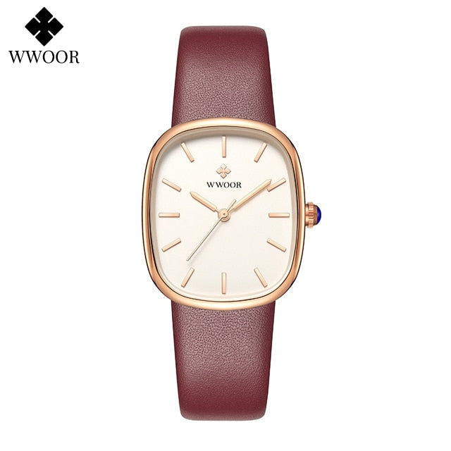 Montre-bracelet étanche en cuir pour femme, montre-bracelet à quartz pour femme, marque supérieure, mode de luxe, 2023