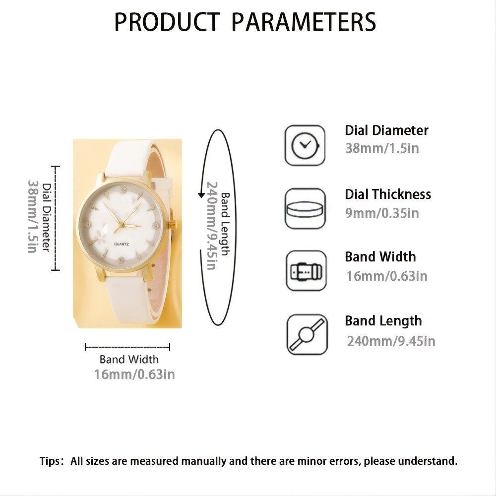 Montres à quartz de luxe pour femmes, montre-bracelet en cuir pour dames, robe de sport, cadran blanc, horloge