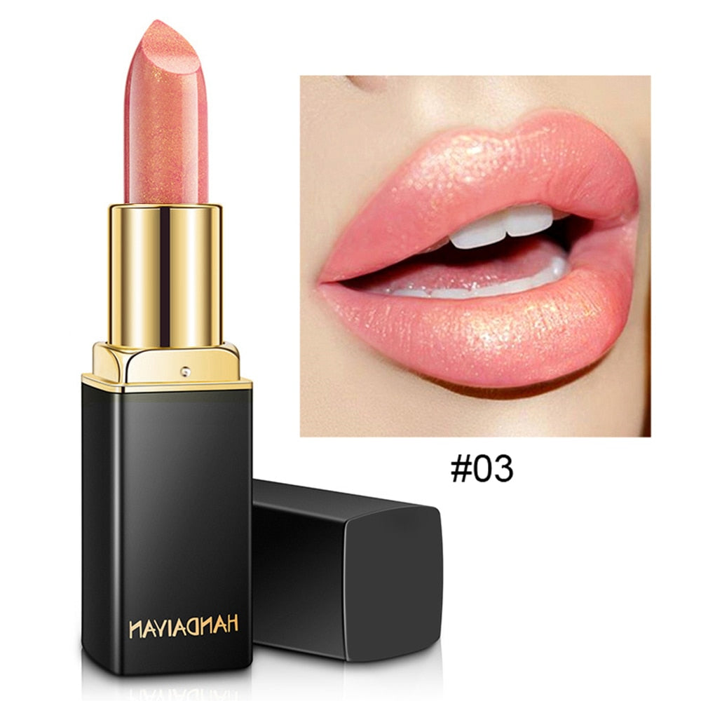 Rouge à Lèvres Nude Scintillant Imperméable - Longue Durée - Coupe Antiarina - Sirène Sexy - Effet Velours - Lèvres Scintillantes - Maquillage Cosmétique - 9 Couleurs