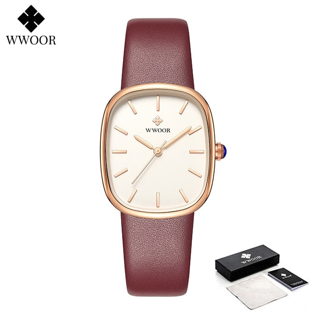 Montre-bracelet étanche en cuir pour femme, montre-bracelet à quartz pour femme, marque supérieure, mode de luxe, 2023