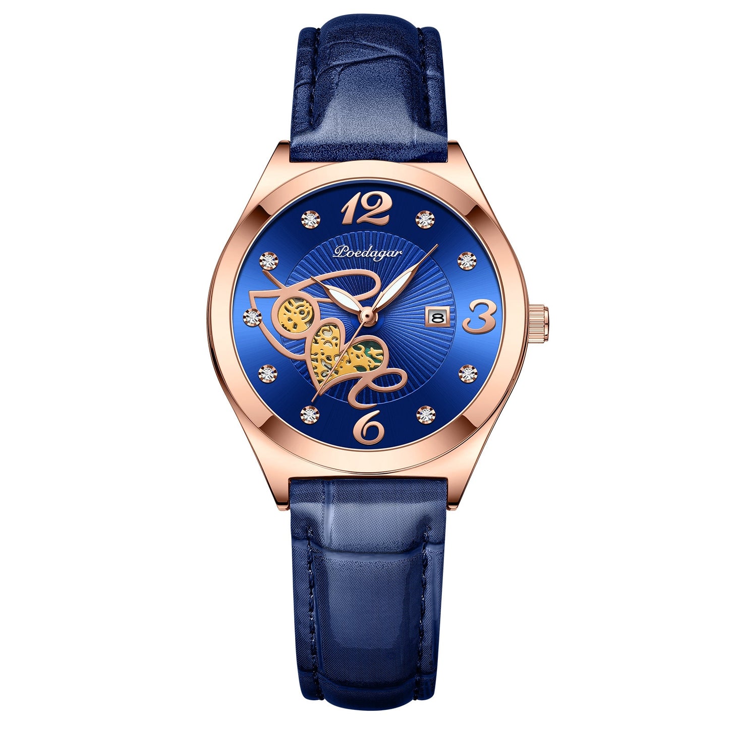 Montre à Quartz de Luxe pour Femme - Élégante, Décontractée, Étanche, Affichage de la Date, Bracelet en Cuir - Un cadeau parfait