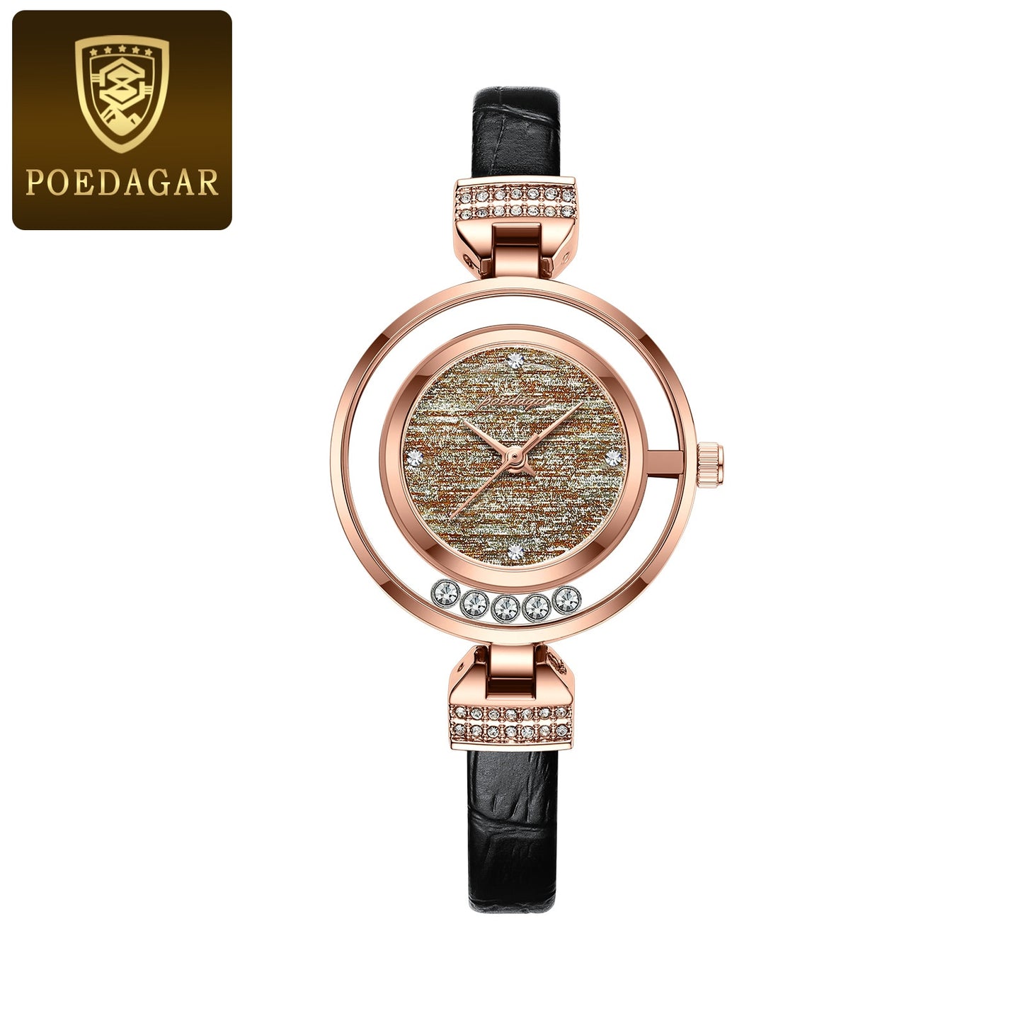 Montre de Luxe en Cuir et Diamants pour Femme, Verte, Étanche, de Haute Qualité, Design modern