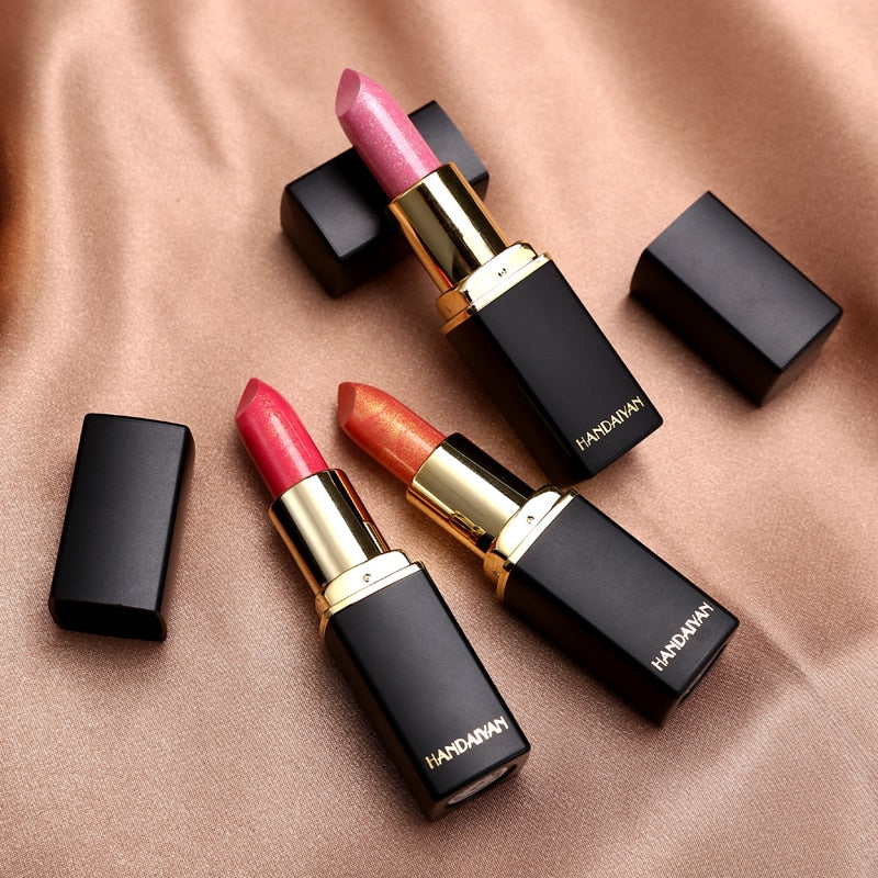 Rouge à Lèvres Nude Scintillant Imperméable - Longue Durée - Coupe Antiarina - Sirène Sexy - Effet Velours - Lèvres Scintillantes - Maquillage Cosmétique - 9 Couleurs
