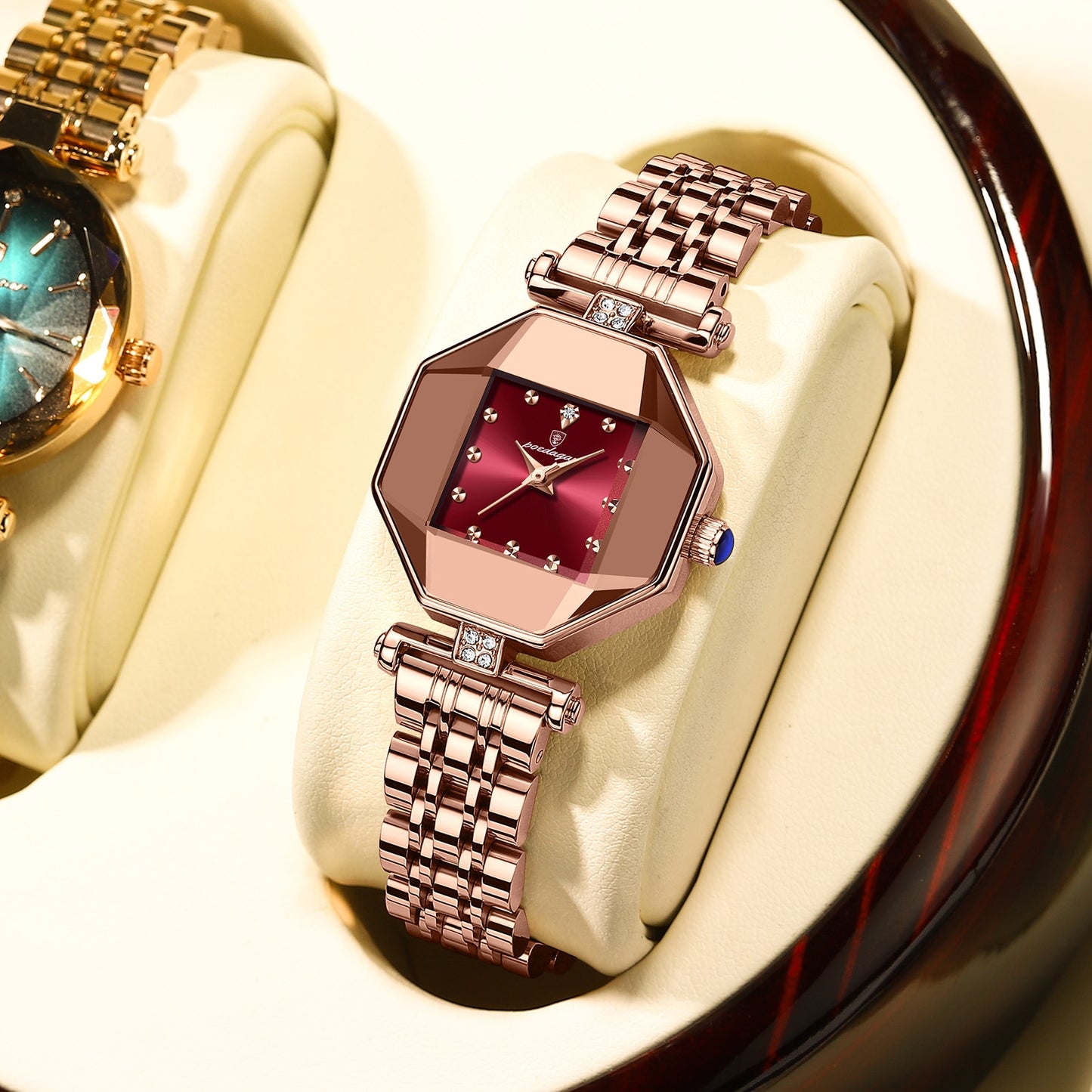 Montre de Luxe à Quartz pour Femme - Accessoire de Mode Haut de Gamme, Décontracté, Diamant, Acier Inoxydable, Étanche