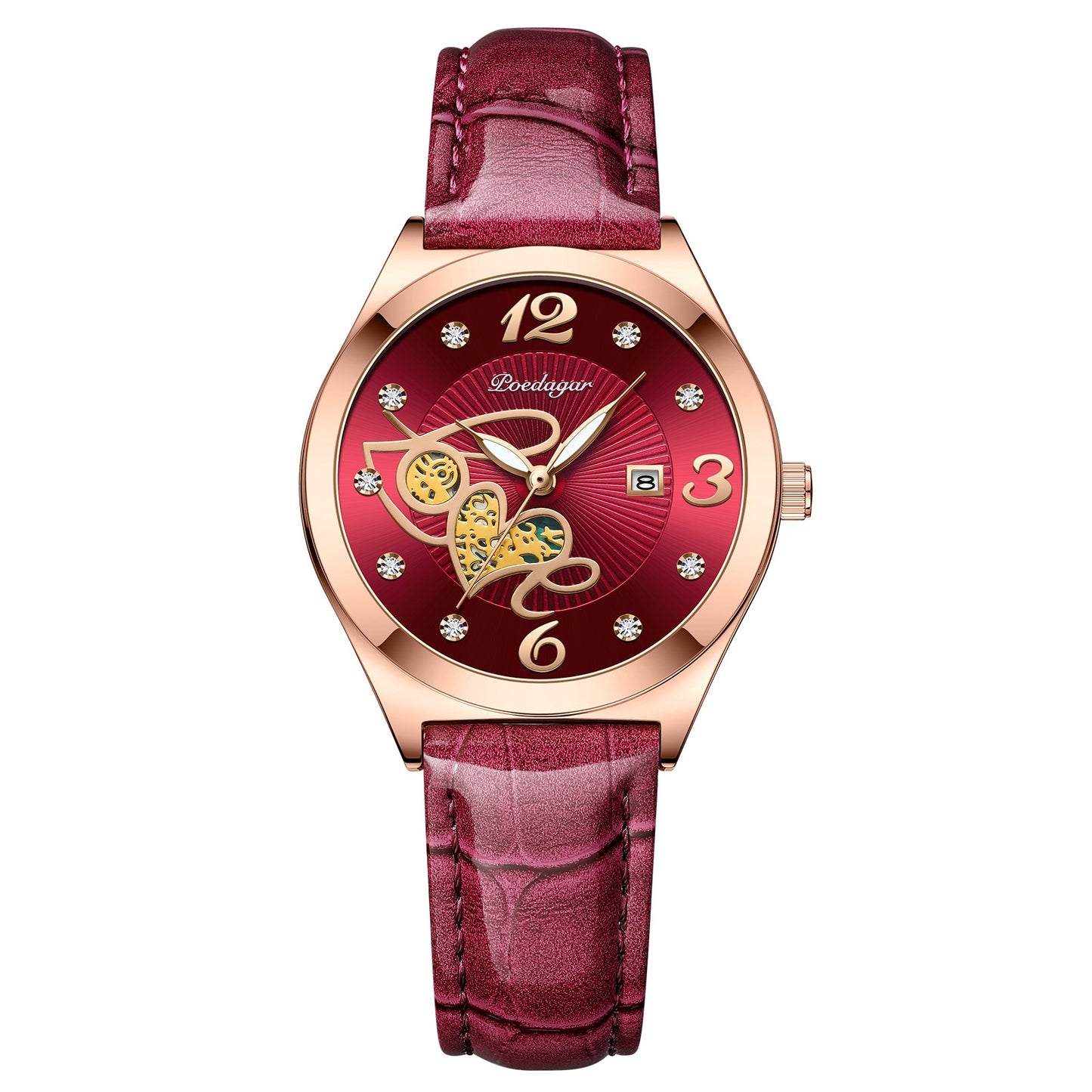 Montre à Quartz de Luxe pour Femme - Élégante, Décontractée, Étanche, Affichage de la Date, Bracelet en Cuir - Un cadeau parfait