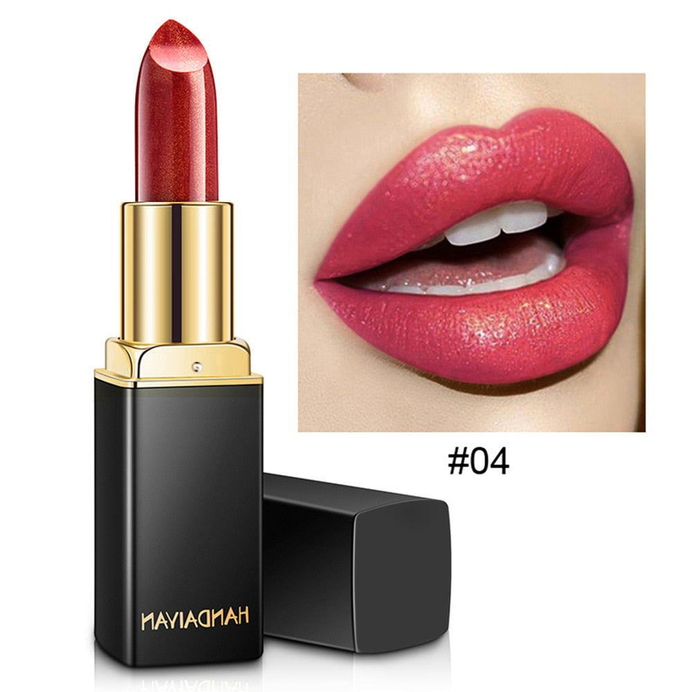Rouge à Lèvres Nude Scintillant Imperméable - Longue Durée - Coupe Antiarina - Sirène Sexy - Effet Velours - Lèvres Scintillantes - Maquillage Cosmétique - 9 Couleurs