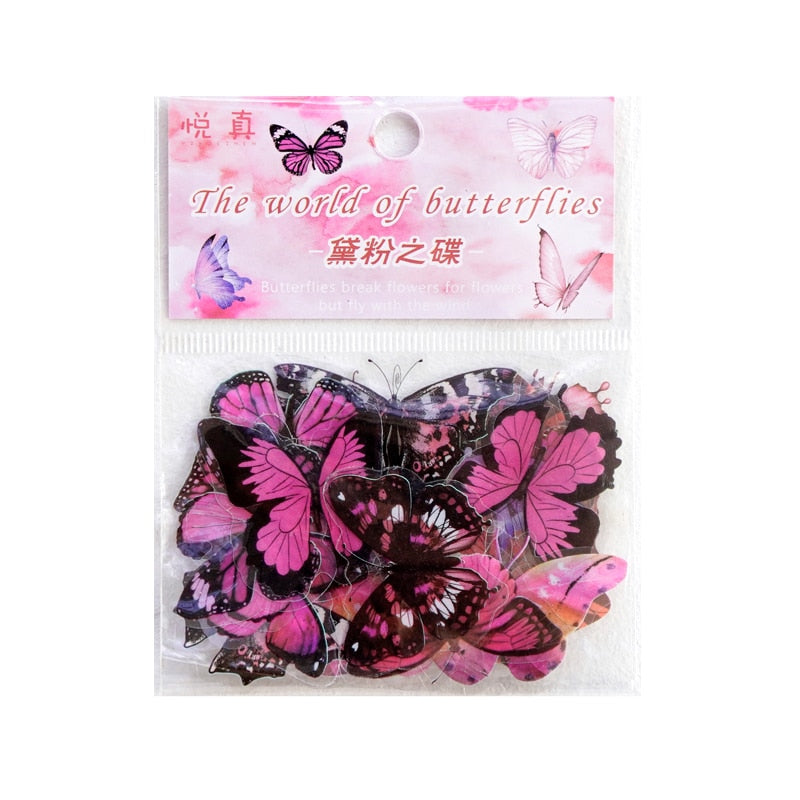 40 Autocollants papillon en PET transparent - Décorations décoratives pour téléphone, ordinateur portable, bouteille d'eau, planner, journal intime, scrapbooking