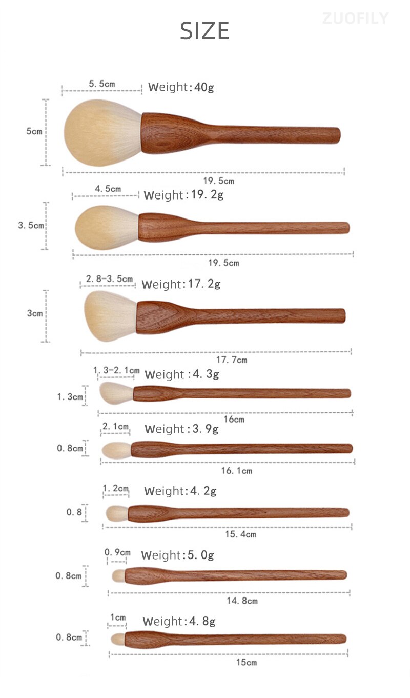 Ensemble de pinceaux de maquillage avec manche en bois, poudre cosmétique, blush, fond de teint, sculpture, fard à barrage, bavure, haute qualité, nouvelle brochure