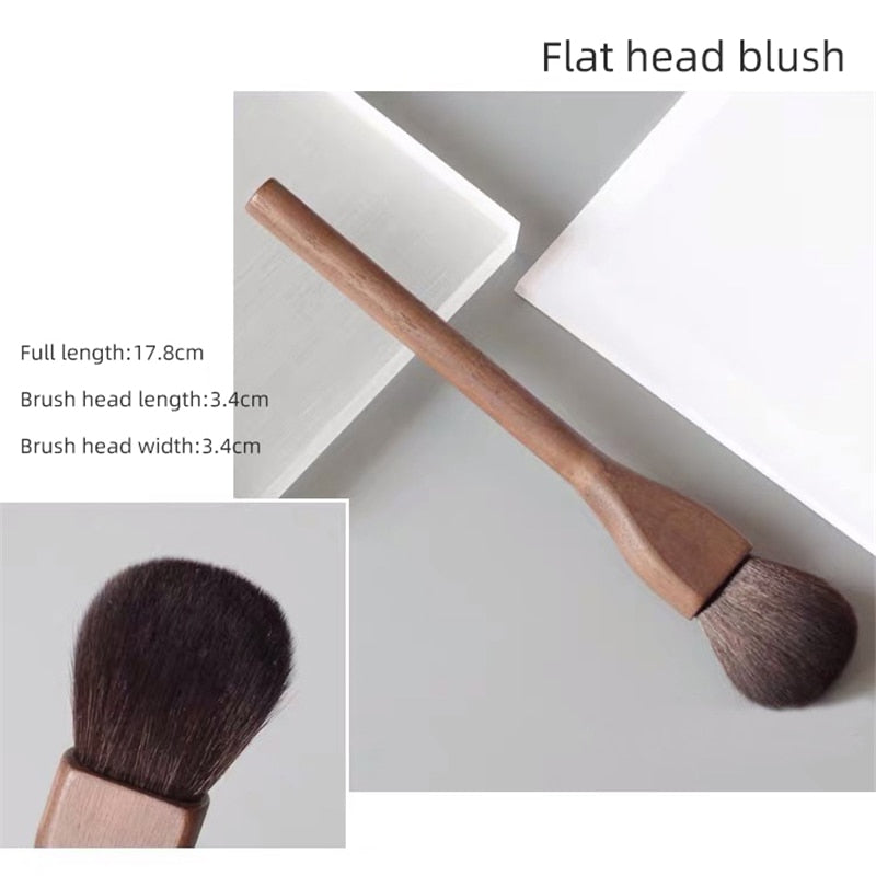 Brosse de maquillage avec manche en bois vintage européen, haute qualité, Brochure, Poudre, Blush, Fond de teint, Contour, Super doux