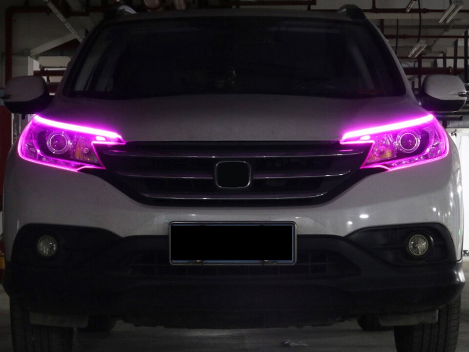 Feux de jour à LED DRL pour voitures, clignotants automatiques, bande de guidage, éclairage de sauna, assemblage, accessoires de style de voiture