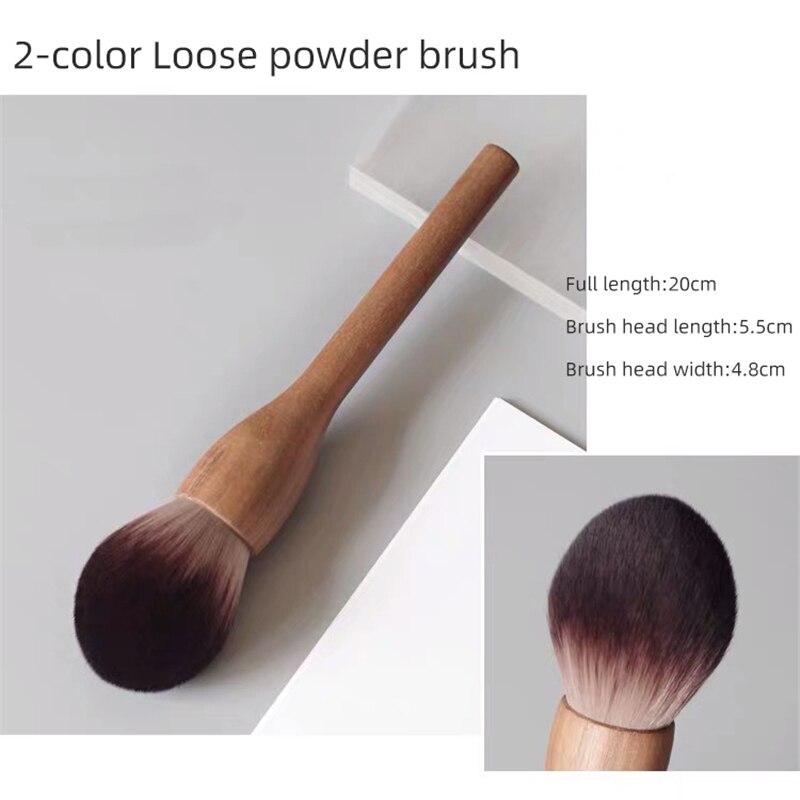 Brosse de maquillage avec manche en bois vintage européen, haute qualité, Brochure, Poudre, Blush, Fond de teint, Contour, Super doux