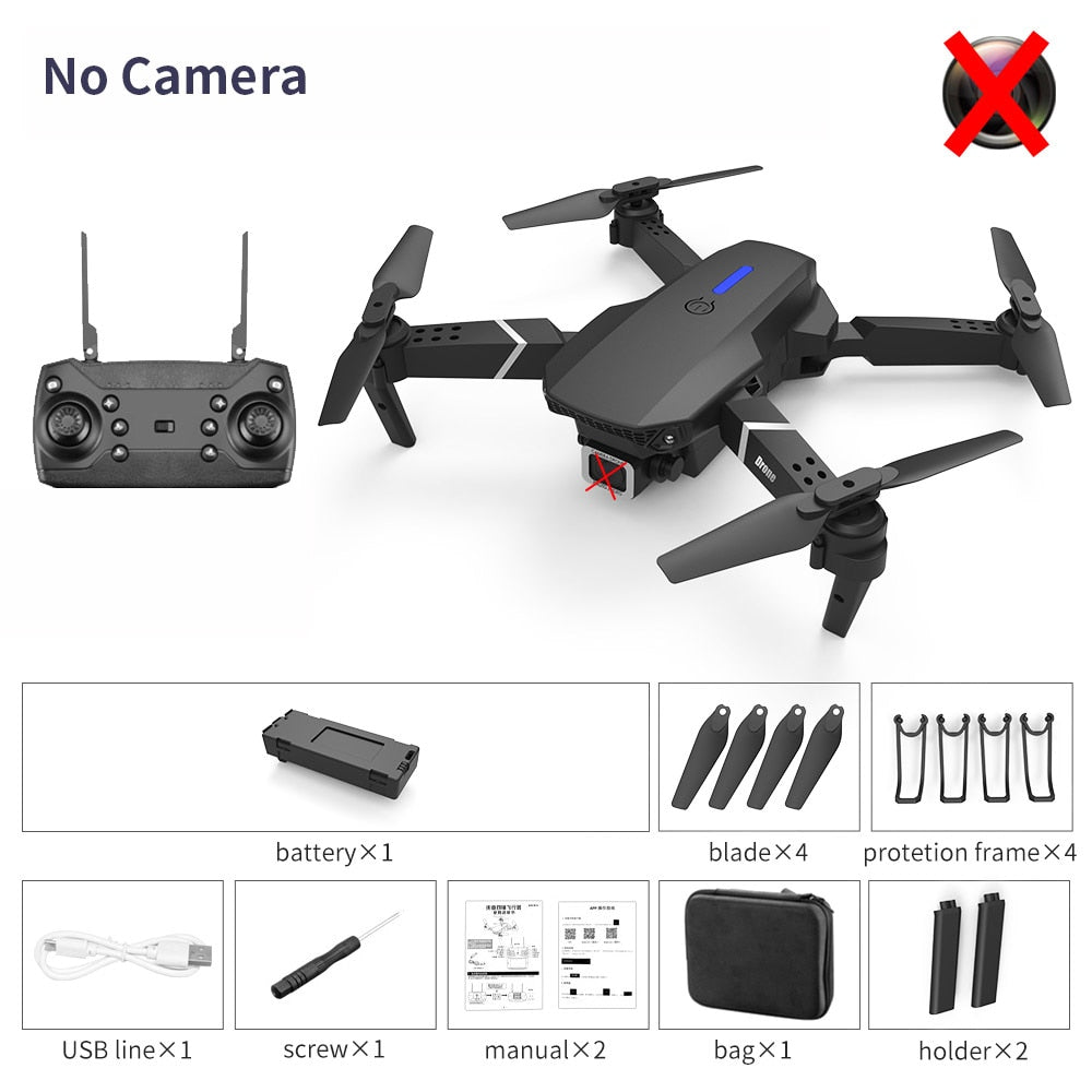 Nouveau drone RC E88Pro 2023 avec caméra 4K professionnelle, angle large 1080P HD, pliable, WiFi FPV, maintien de hauteur - Cadeau jouet