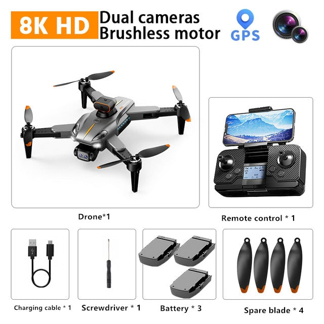 Drone professionnel 4K/8K avec caméra HD ESC, photographie aérienne, évitement d'obstacles à 360°, flux optique - Hélicoptère RC jouet cadeau