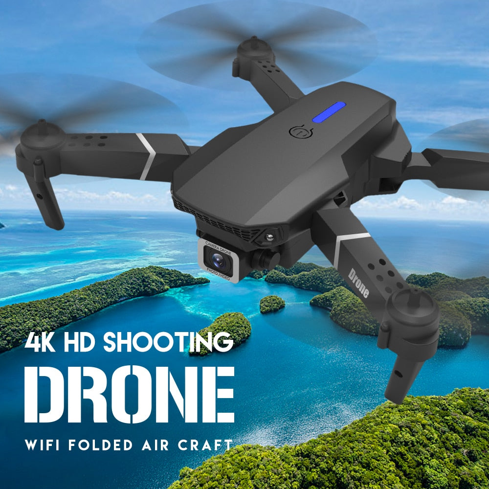 Nouveau drone RC E88Pro 2023 avec caméra 4K professionnelle, angle large 1080P HD, pliable, WiFi FPV, maintien de hauteur - Cadeau jouet