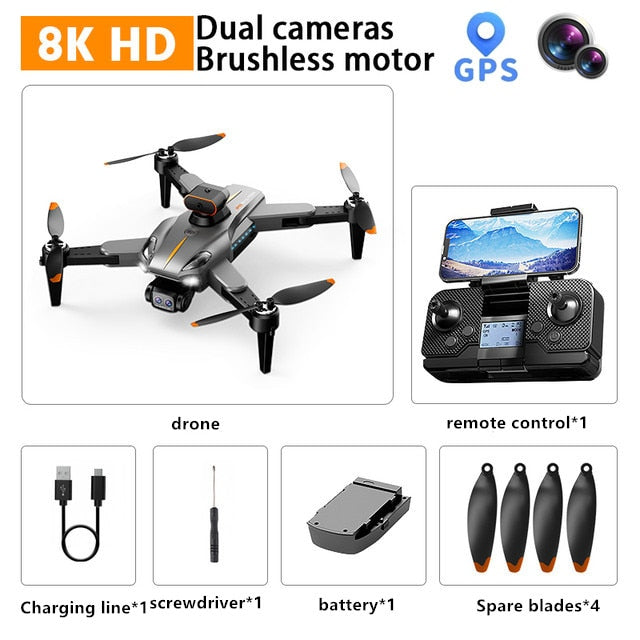 Drone professionnel 4K/8K avec caméra HD ESC, photographie aérienne, évitement d'obstacles à 360°, flux optique - Hélicoptère RC jouet cadeau