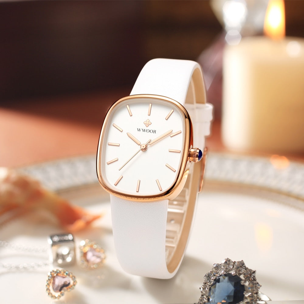 Montre-bracelet étanche en cuir pour femme, montre-bracelet à quartz pour femme, marque supérieure, mode de luxe, 2023