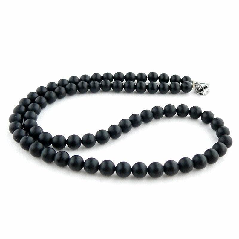 Collier en perles d'œil de tigre simple et tendance pour homme - Classique et fait main, 6 mm, idéal comme cadeau de bijoux