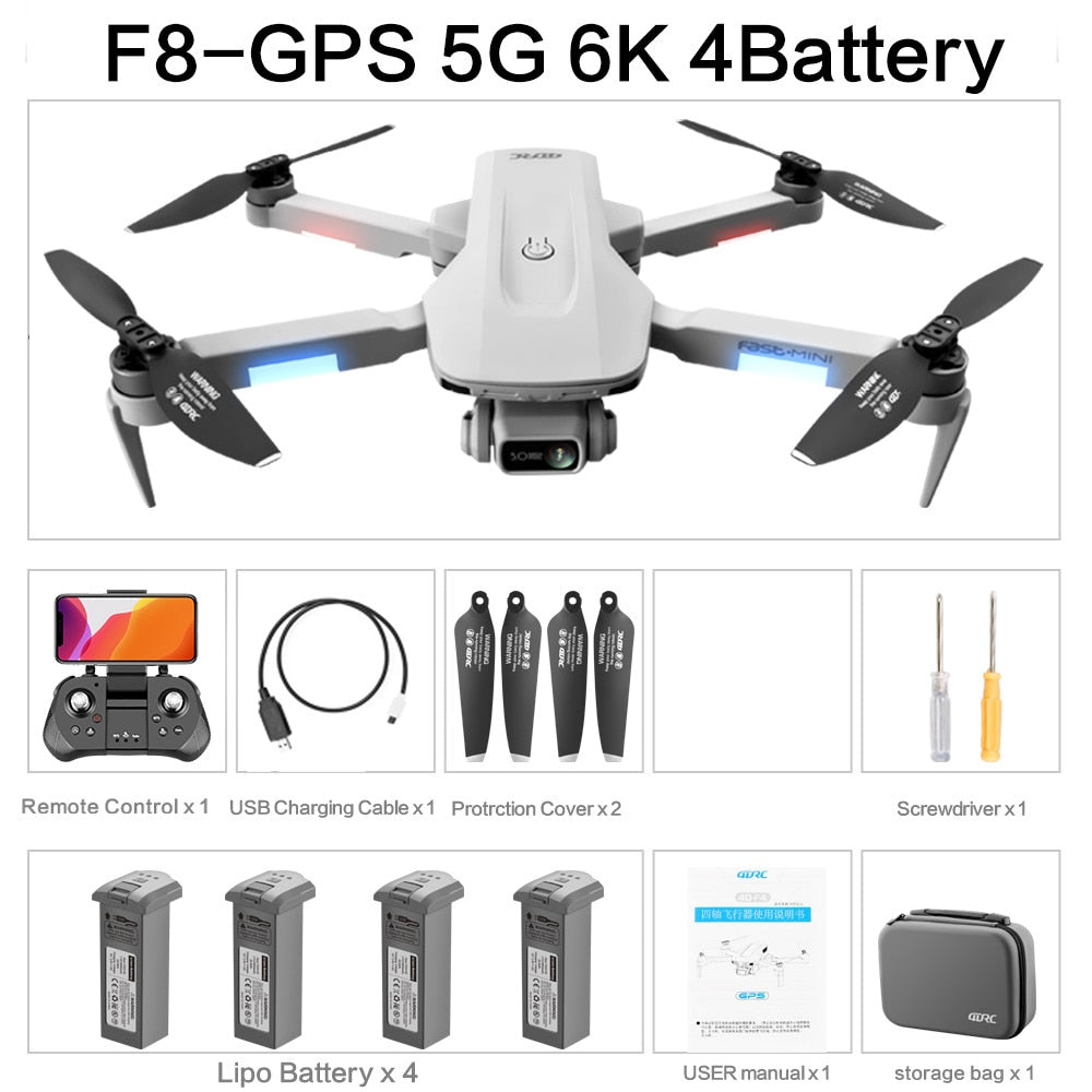 Drone 4DRC avec caméra professionnelle HD 6K, GPS, WiFi 5G FPV, évitement d'obstacles, moteur sans balais, quadricoptère télécommandé hélicoptère jouet