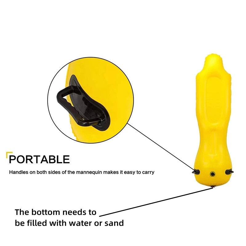 1.75m PVC Sac de Sable Gonflable pour l'Entraînement de Gardien de But de Football | Entraîneur de Soccer Solo | Outil de Tonneau d'Entraînement sans Pompe à Air