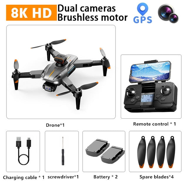 Drone professionnel 4K/8K avec caméra HD ESC, photographie aérienne, évitement d'obstacles à 360°, flux optique - Hélicoptère RC jouet cadeau