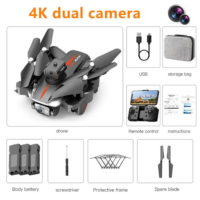 Drone professionnel 4K/8K avec caméra HD ESC, photographie aérienne, évitement d'obstacles à 360°, flux optique - Hélicoptère RC jouet cadeau