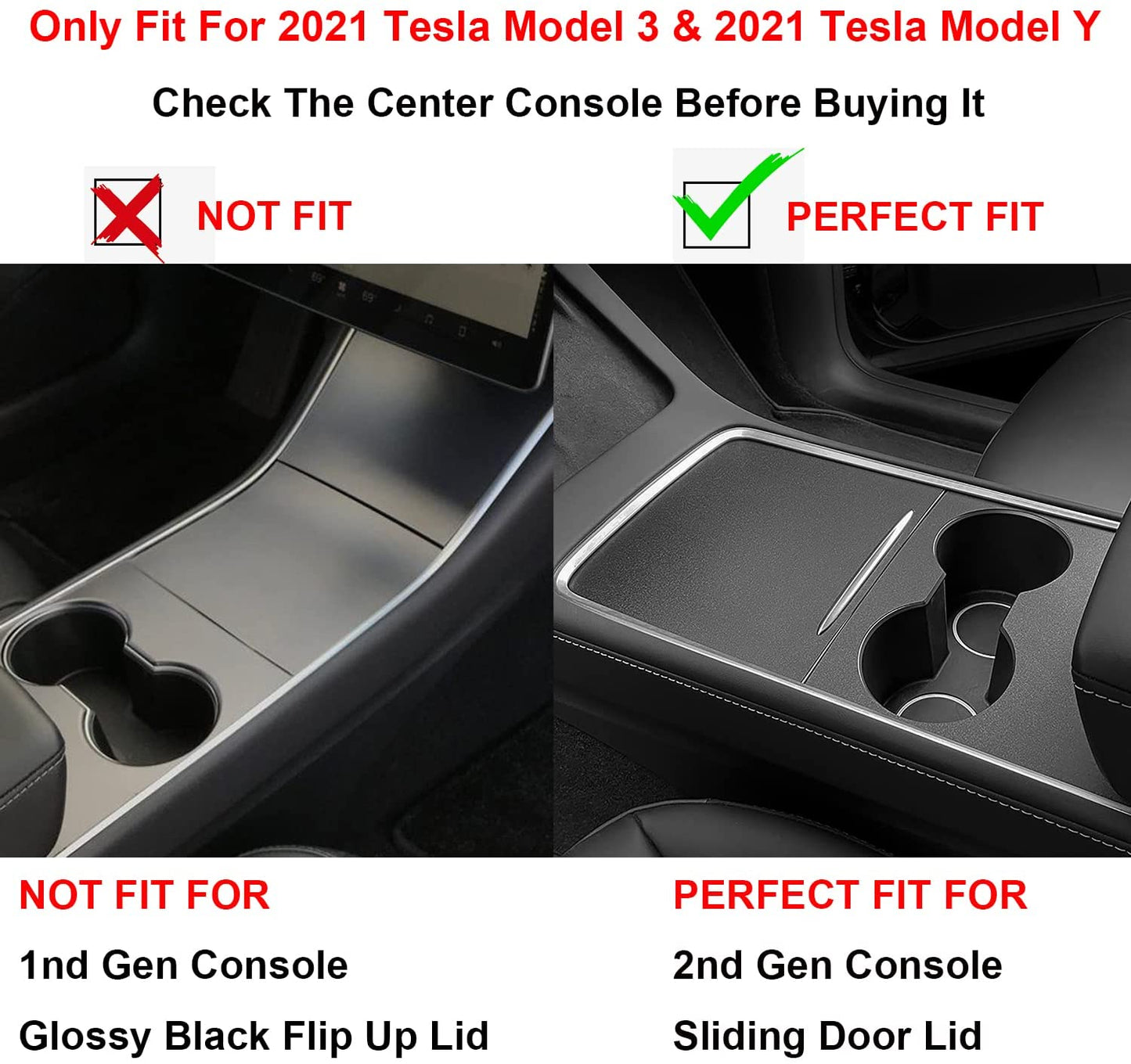 Accessoires Intérieurs de Rangement pour Tesla Model 3 et Model Y : Boîte de Rangement Centrale, Accoudoir avec Compartiment Caché, Porte-Gobelet