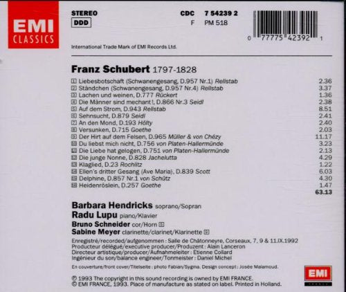 Schubert: Lieder Vol 2; Hendri