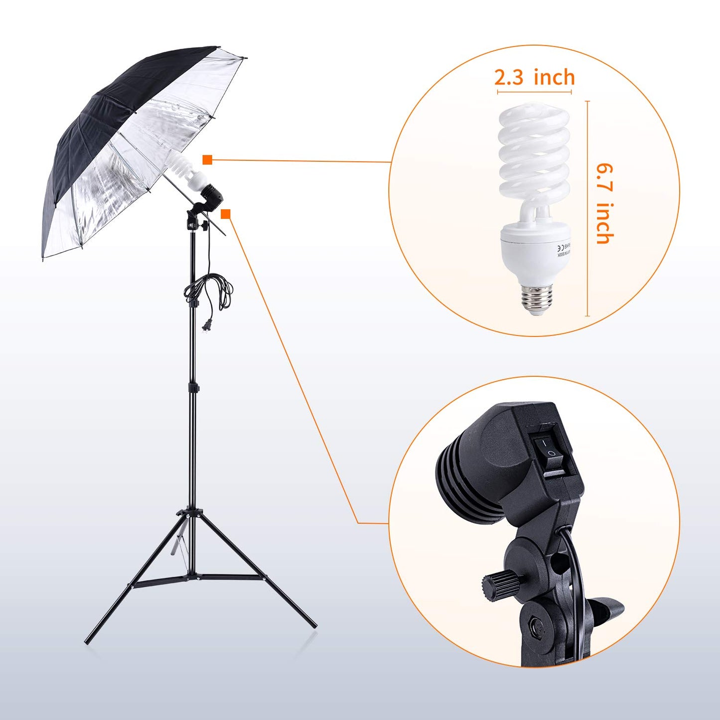 Jodoll Photography Umbrella Continuous Lighting Kit,Muslin Backdrop Kit(White...