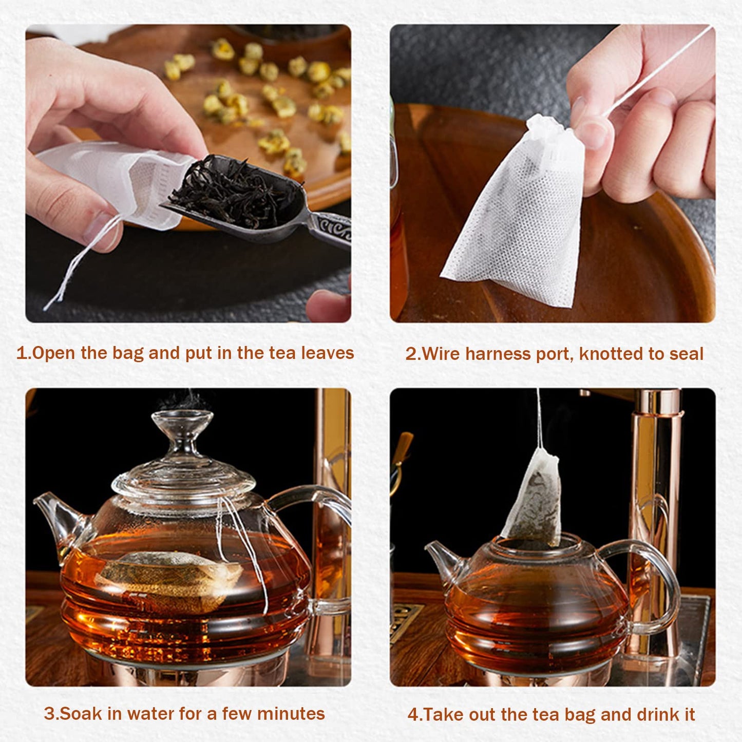 ZTX 200 Pcs Tea Filter Bags,3.54"×2.76" Disposable Tea Strainer Tea Infuser f...