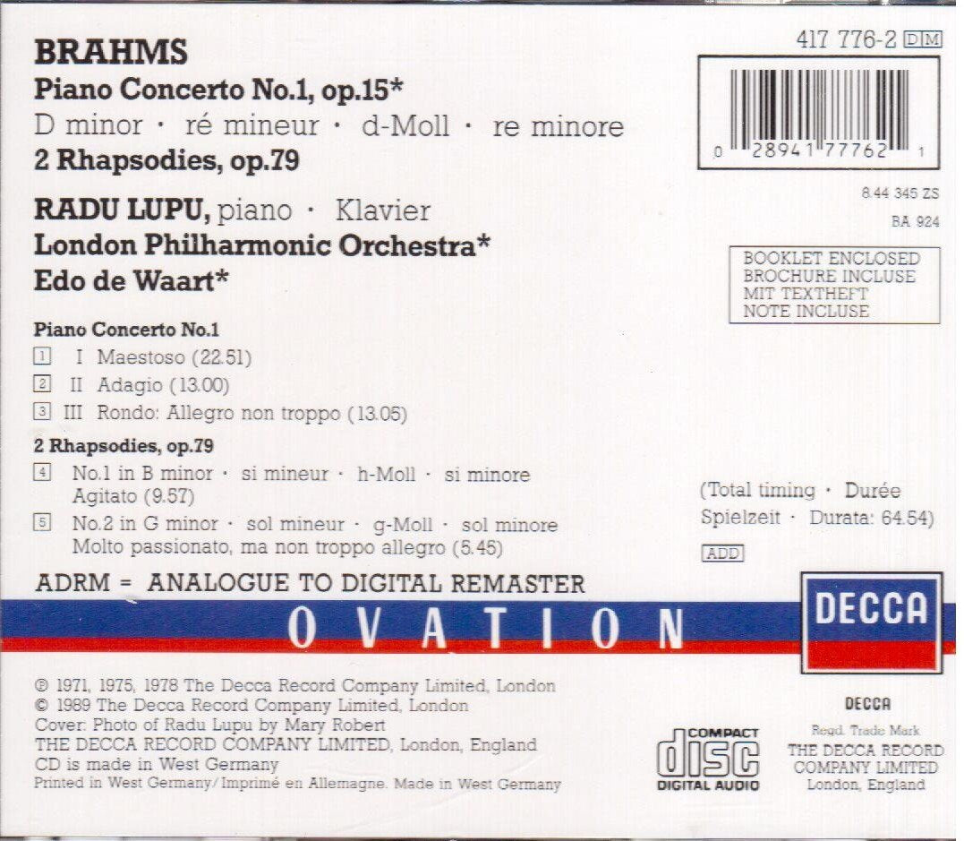 Piano Concerto 1 / 2 Rhapsodies