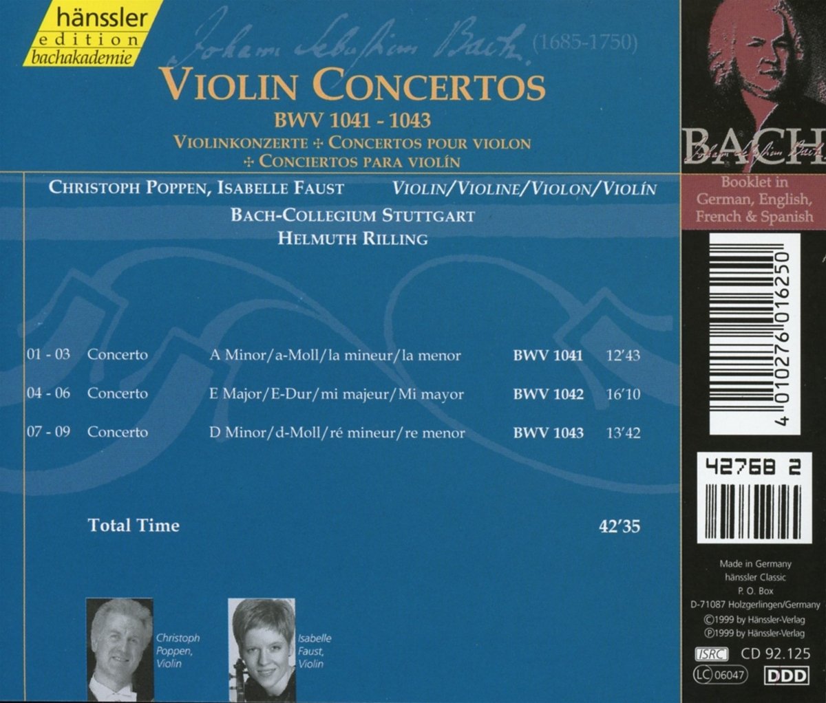 Violin Concertos Bwv1041-