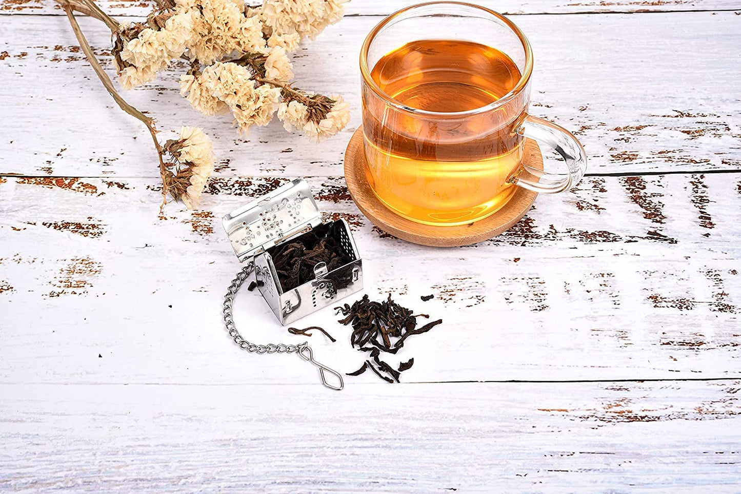 Tidorlou 4 Pack Loose Leaf Tea Infuser, Stainless Steel Tea Filter with Tea S...