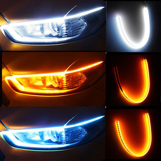 Feux de jour à LED DRL pour voitures, clignotants automatiques, bande de guidage, éclairage de sauna, assemblage, accessoires de style de voiture