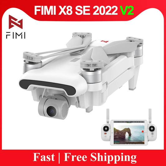 Drone FIMI X8 SE 2022 V2 avec caméra professionnelle 4K, FPV, cardan 3 axes, vidéo HDR, GPS, quadricoptère RC à portée de 10 km - Nouvelle version